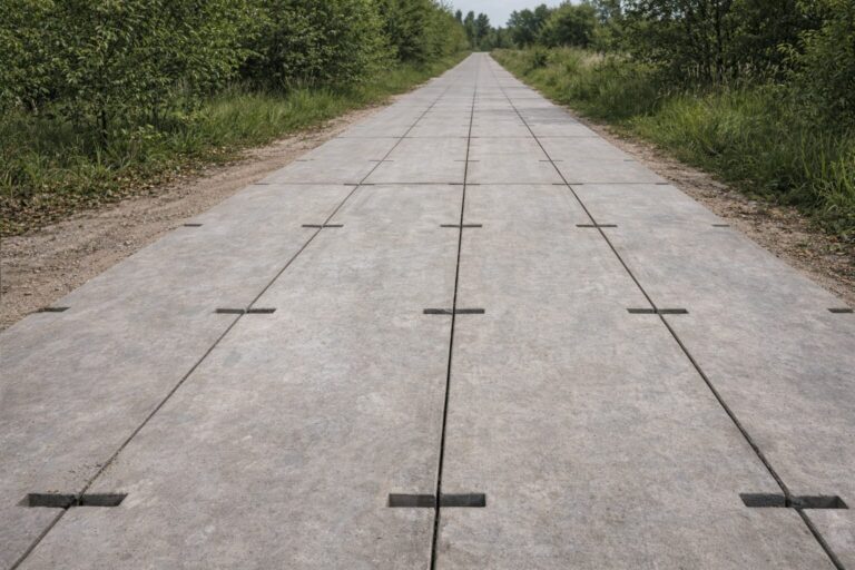 płyty drogowe betonowe na drodze dojazdowej